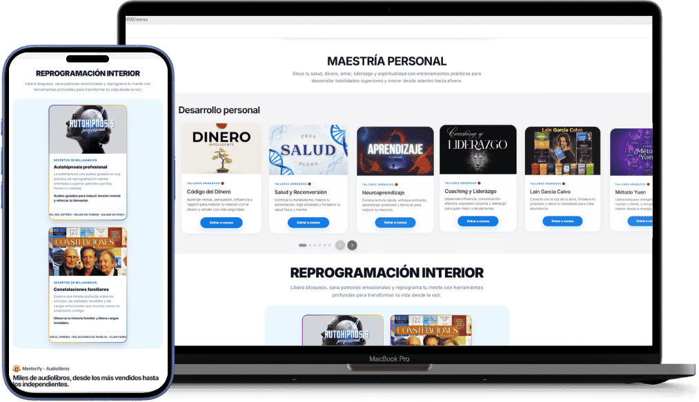 Packs organizados por propósito en Mentorify